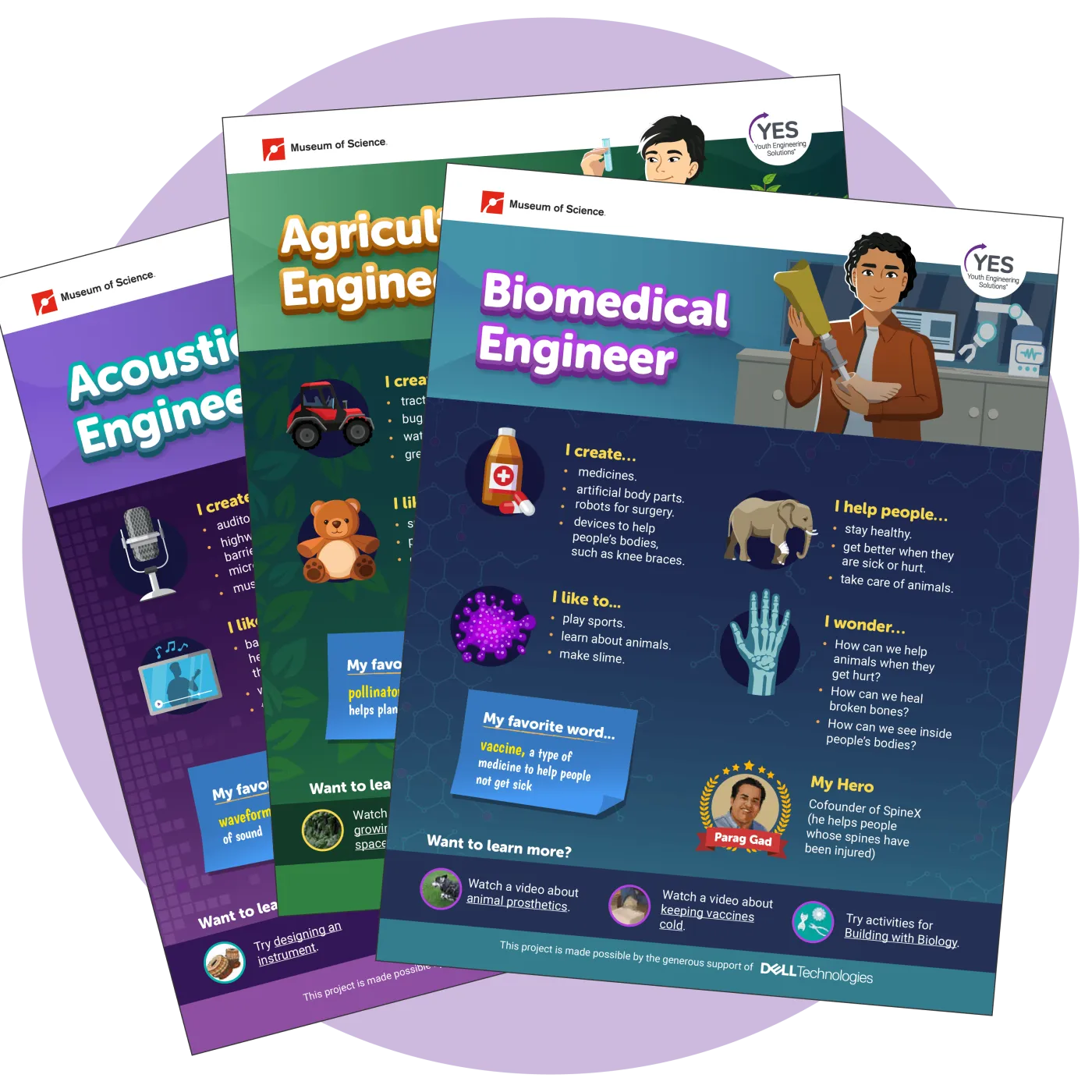 A collection of posters depicting different engineering careers.